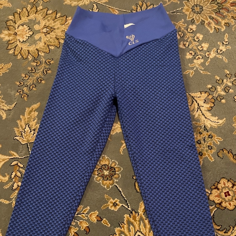 CLS womens Textured Blue Leggings